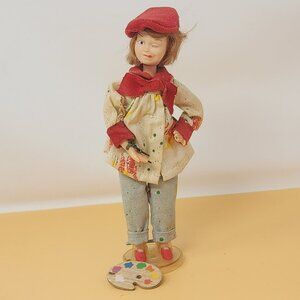Vintage 1960s Brenda Brush Go Go Artist Doll With‎ Red Beret